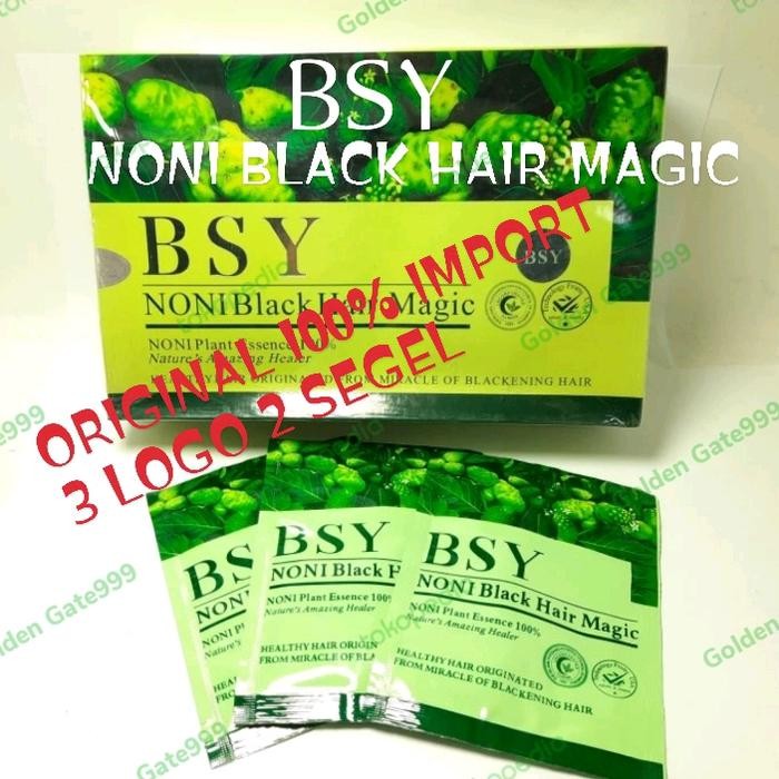 BSY Noni black hair magic shampo cat semir rambut original 100% import