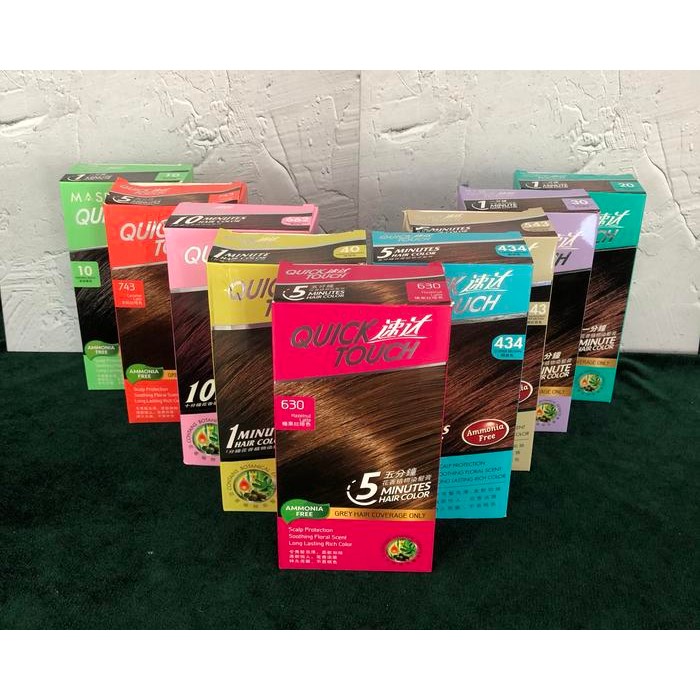 Cat rambut herbal quick touch 1 min, ammonia free