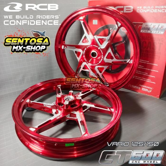 VELG RCB CNC WHEEL CT600 VARIO 125/150 LEBAR VELG DEPAN 185 DAN VELG BELAKANG 215 RING-14
