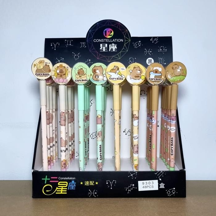 

ID ( 1 PC ) PEN GEL BOLPEN PULPEN KARAKTER LOTSO SANRIO CAPYBARA TINTA HITAM 0,5 MM STATIONERY