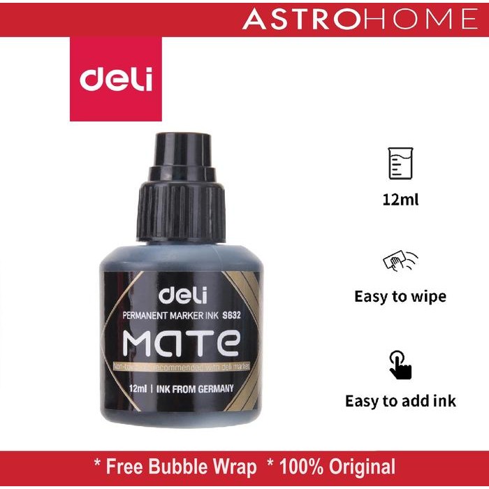 

ID TINTA SPIDOL PERMANEN CEPAT KERING TAHAN AIR DELI S632 S 632 12 ML - STATIONERY