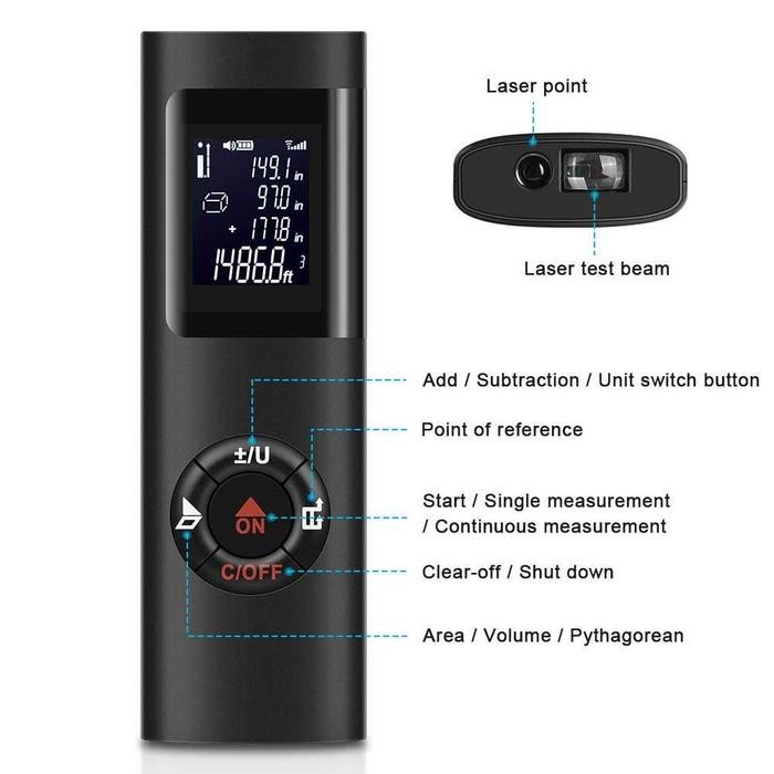 

ID PENGUKUR JARAK LASER DISTANCE METER MINI HANDHELD 40M KKMOON - JQ-40 METERAN BANGUNAN
