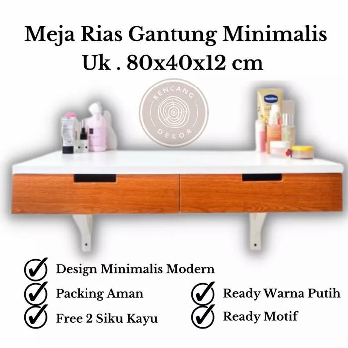 Rak Minimalis Dinding / Rak Kosmetik Gantung/Meja Rias Gantung