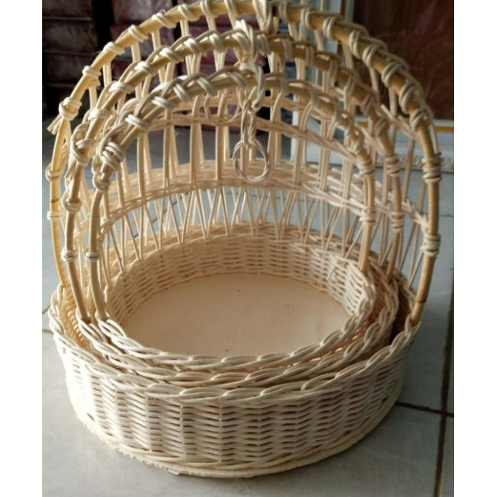 BOX HANTARAN KERANJANG BABY AYUNAN BULAT TILE ISI 3 KOTAK SESERAHAN PARCEL