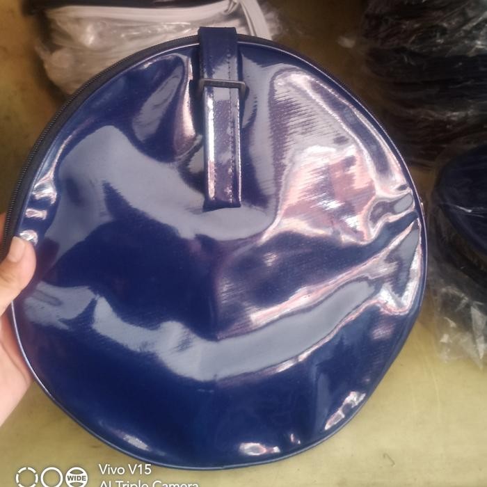 Sarung pet biru / sarung pet bulat /tempat topi pet /