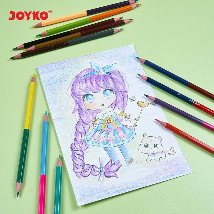 

ID JOYKO BI-COLOR PENCILS DUO COLOR 2 WARNA PER PENSIL - 6 BI-COLORS