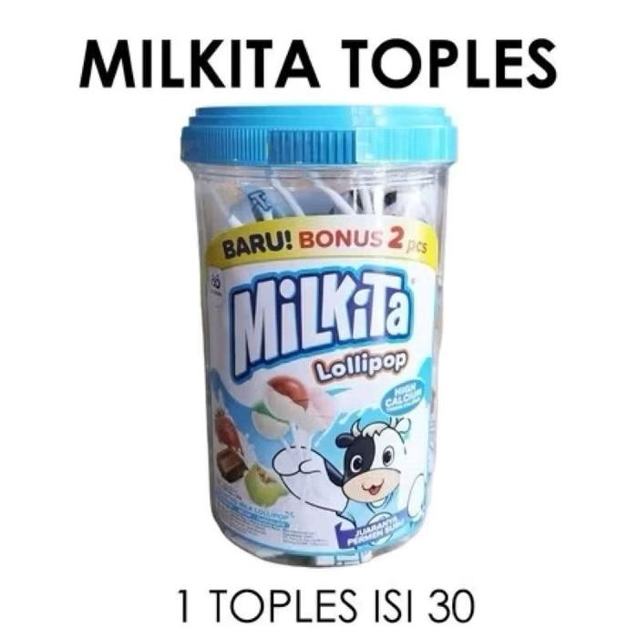 

MILKITA LOLLIPOP ASTORTED 1TOPLES ISI 30PCS BONUS STIKER POKEMON HALAL FEB 2026