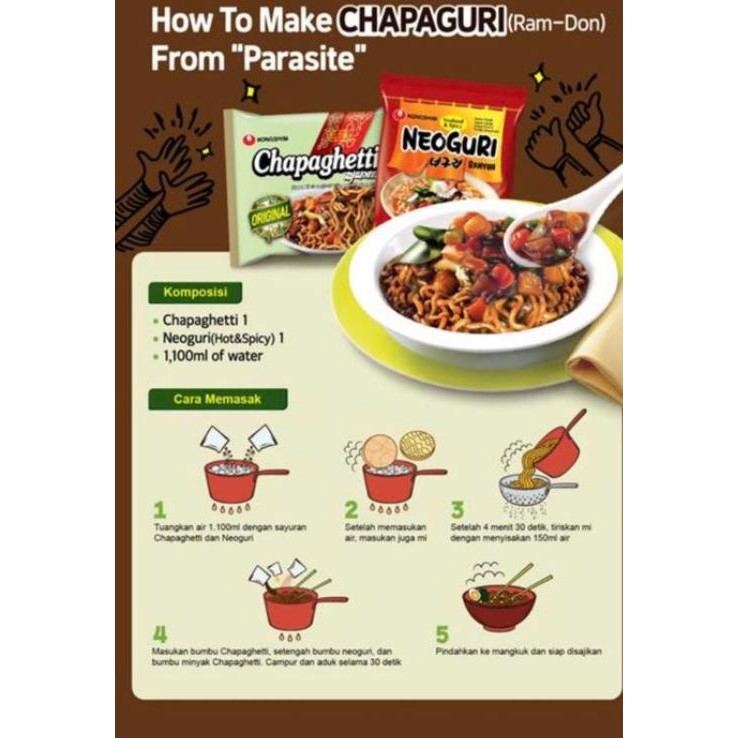 

NONGSHIM CHAPAGHETTI 140 GR KOREAN BLACK SPAGHETTI - PARASITE MOVIE