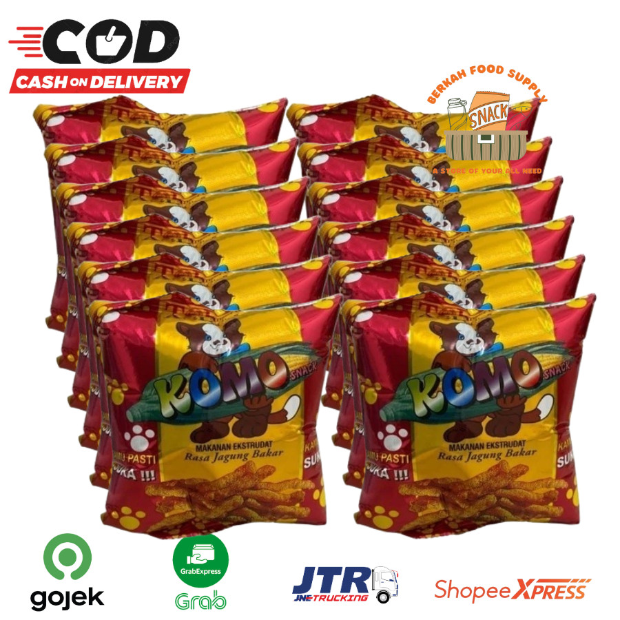 

[ BERKAH ] Komo Snack Chiki Komo Ciki Rasa Jagung Bakar Renceng isi 10 x 6gr Snack Jadoel Cemilan Anak Murah Halal Bukan Chitato Chiki