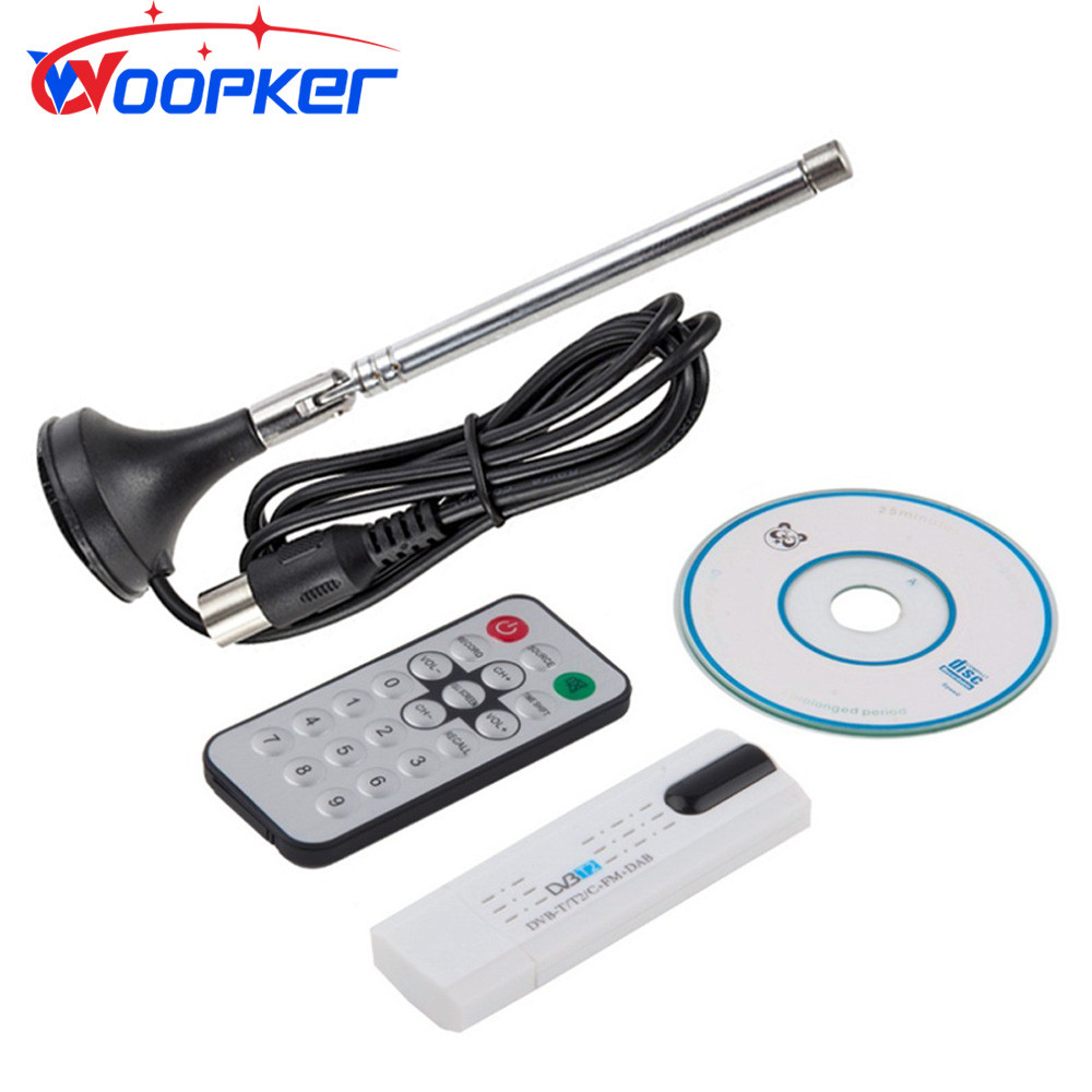 SALE Woopker DVB Digital Antenna USB 2.0 HDTV TV Tuner Receiver with Remote for DVB-T2/DVB-T/DVB-C/F