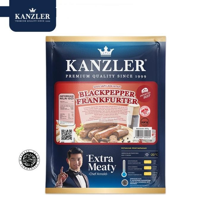 

BeliSkrg,KirimHariini- BEEF BLACK PEPPER FRANKFURTER KANZLER 300GR SOSIS SAPI LADA HITAM