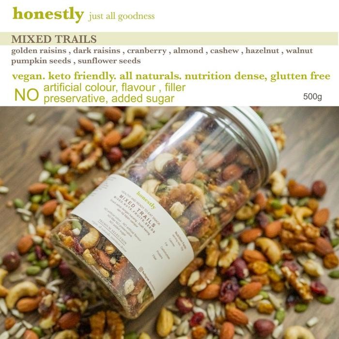 

PastikanDikirimLgsg- TRAIL MIXED , mix roasted nuts fruits seeds , mix kacang bijian buah