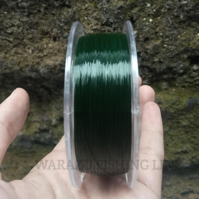 Panjang 150 Meter Warna Hijau Lumut Senar Pancing Anti Kriting Warazu Fishing Line Monofilament