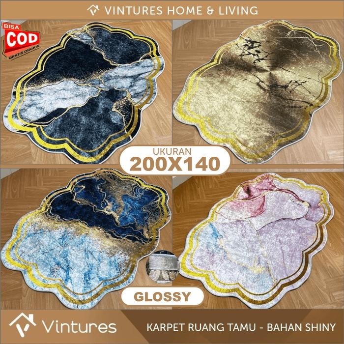Dekorqt- [200X140 Cm] Karpet Lantai Aesthetic / Karpet Lantai Ruang Tamu / Karpet Marble /