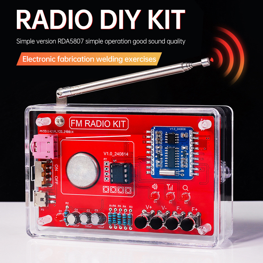 DIY FM Radio RDA5807 87-108MHZ FM Radio DIY Kit Welding Practice Parts DIY Soldering Project Practic