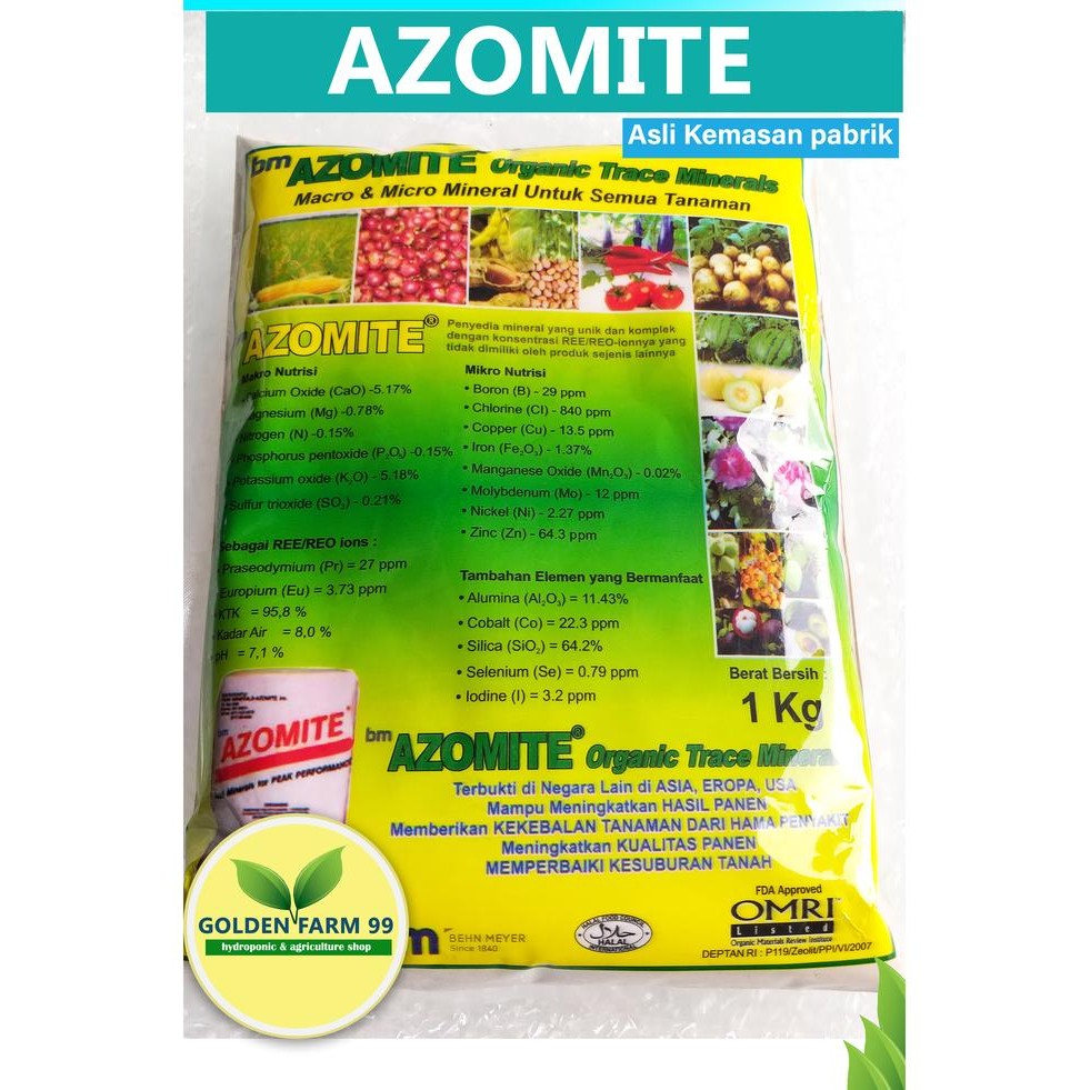 KirimLgsgGan- Pupuk Azomite Atau Azomite Mineral Original Pack - Kemasan 1 Kg