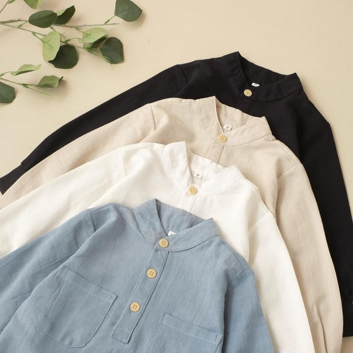 Hayat- Todei.Kids Kemeja Koko Omar / Kemeja Atasan Lengan Panjang Anak Laki Laki Casual Linen