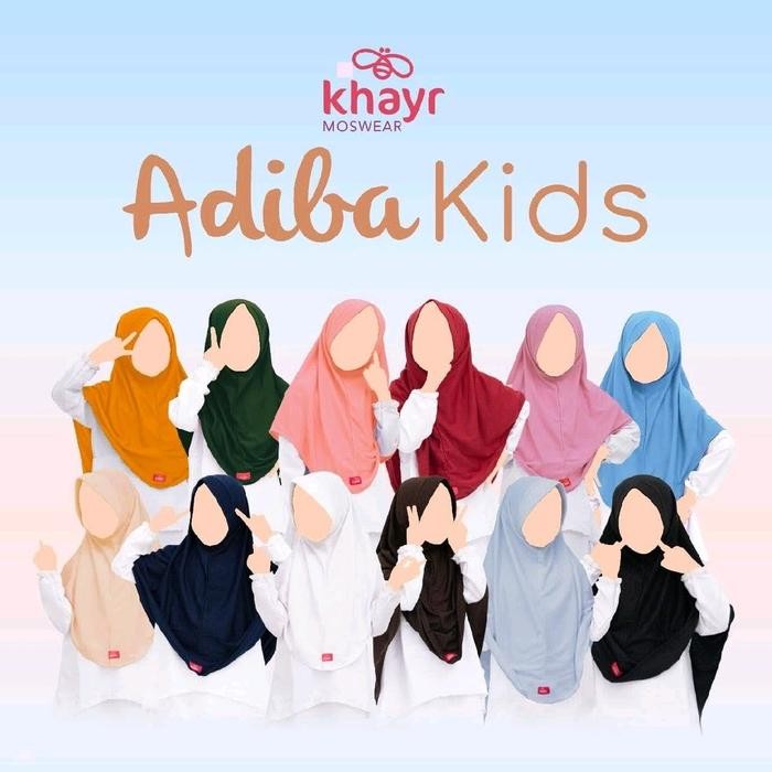 Hayat- Khayr Moswear Jilbab Instant Anak Adiba Kids Bergo Instant Syar'I Muslim Syari