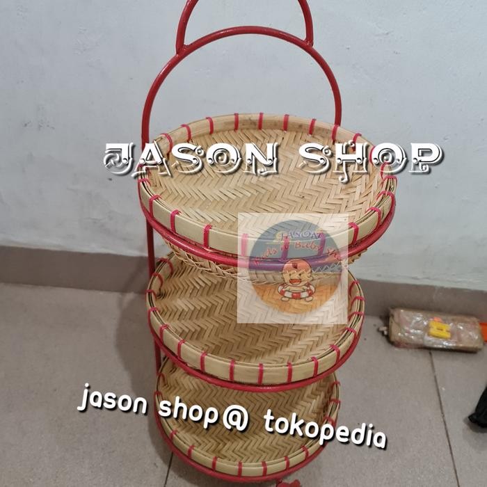 Tempat bumbu rotan susun 3/Rak bumbu rotan susun 3/Rak bumbu susun 3