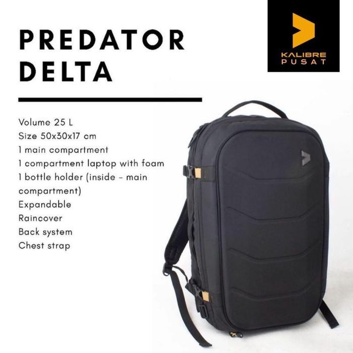 BACKPACK KALIBRE PREDATOR DELTA ORIGINAL TAS RANSEL LAPTOP HARDCASE