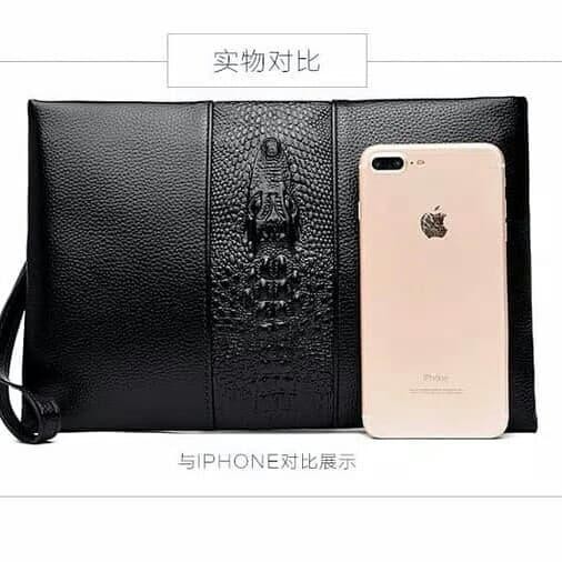 Handbag Clutch Tas Tangan Pria Motif Kulit Buaya Import