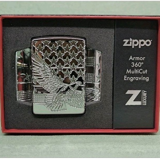 Zippo 49027 Armor Patriotic Eagle Flag Design