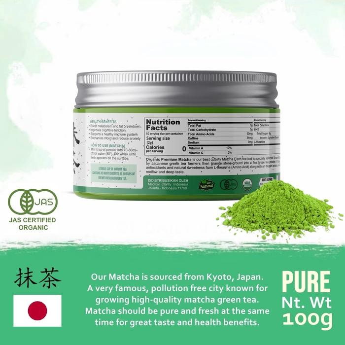 

Pure Matcha Powder - Japan Matcha Original Bubuk Premium Grade 100Gr
