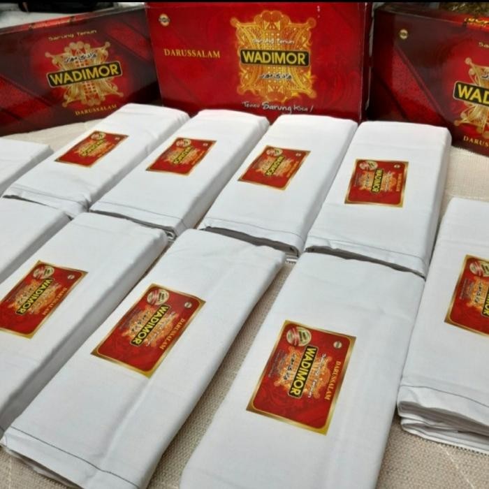 Kain Sarung Wadimor Putih Polos Asli 1Pcs
