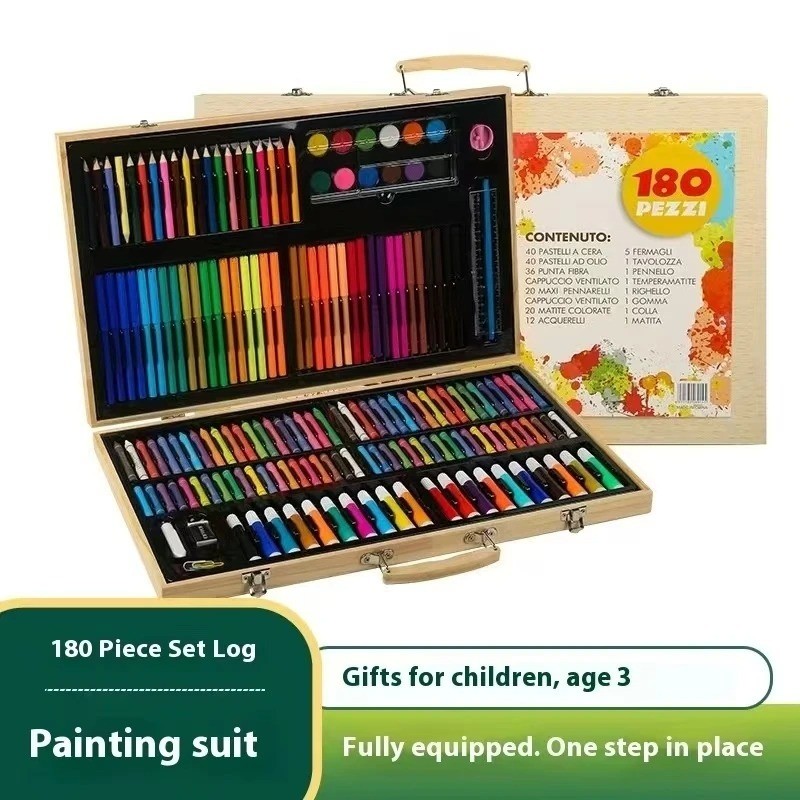 

Brutfuner 180 Piece essional Painting Brush Set Color Pencil Crayon 180Pcs Wood Crayon set
