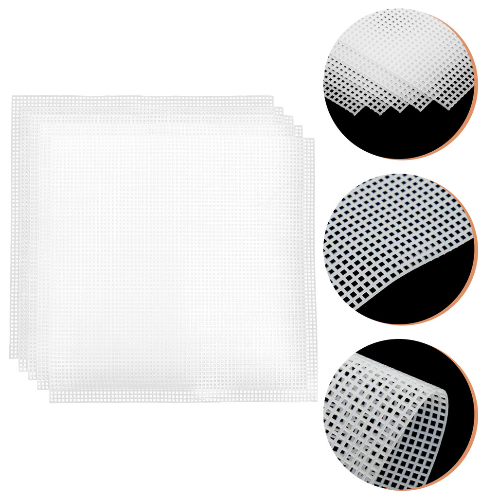5 Pcs Woven Mesh Sheet Plastic Sewing Pad Bag DIY Material Stitching Making Canvas Kit Embroidery To