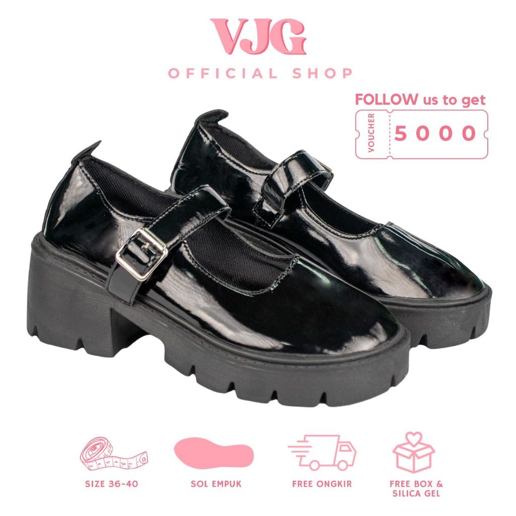 VJG - Rose Sepatu Boots Hitam Wanita Korean Style / Sepatu Boots Heels Wanita MQ07