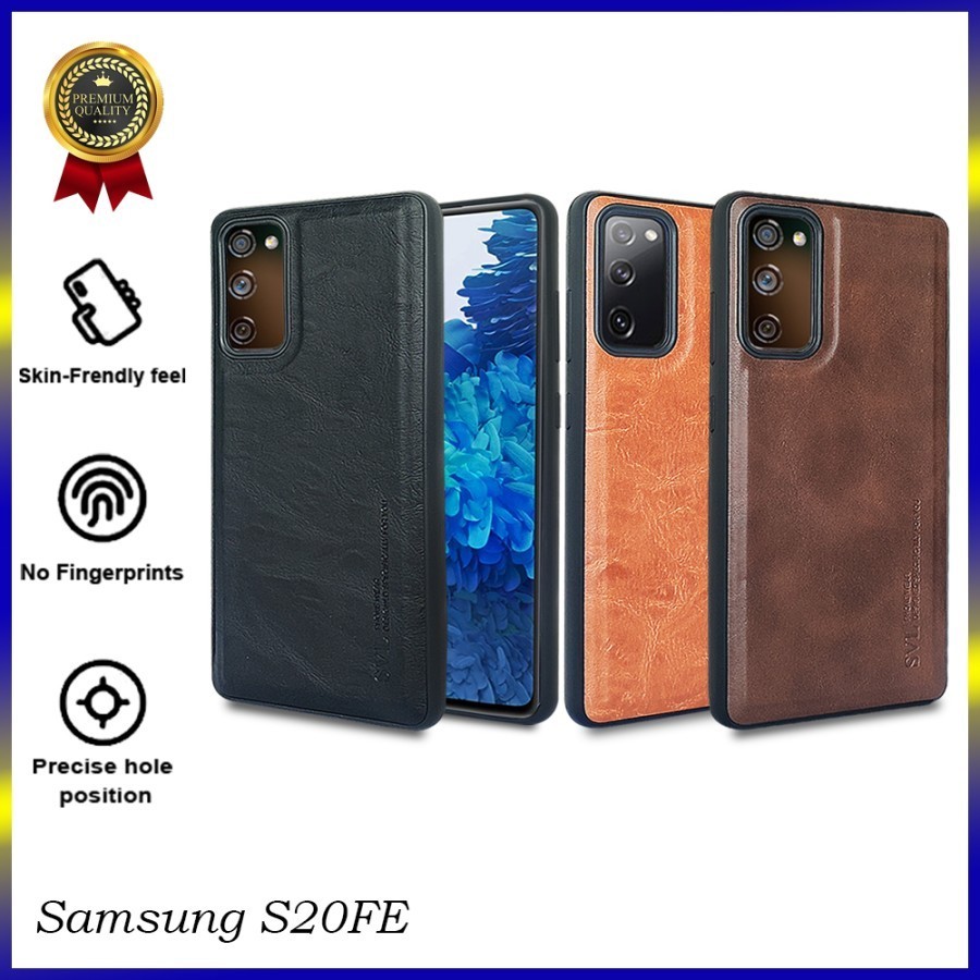 [ CUCI GUDANG ] Casing Hp Samsung S20 Fe Case SVL Leather Casing Slim Softcase Kulit