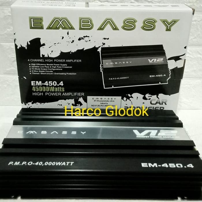 Power amplifier 4 Chanel EMBASSY EM-450 tenaga badak Mosfet Embassy
