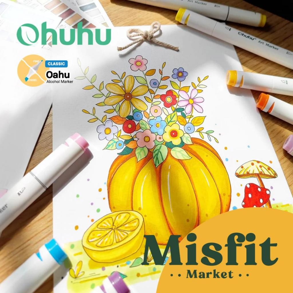 

OHUHU Oahu 320 Colors Dual Tip (Fine & Chisel) Art Markers