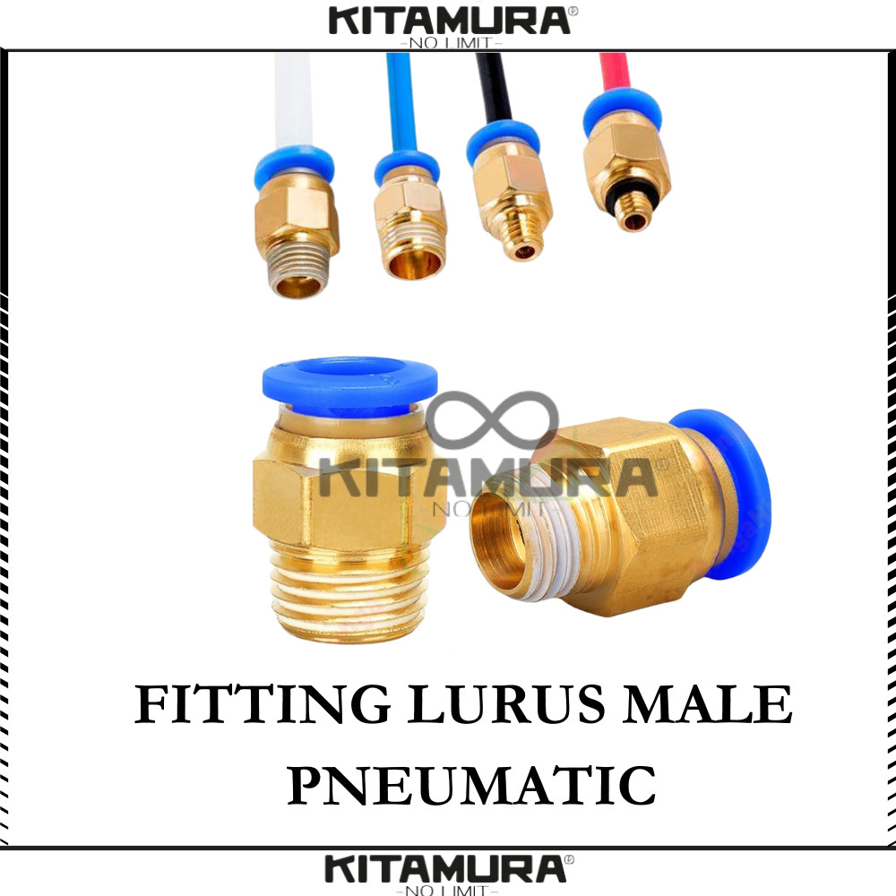 MPC 12-03 FITTING PNEUMATIC LURUS MALE SELANG 12MM DRAT 3/8" PC 12-03