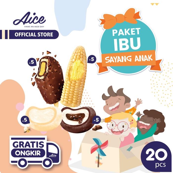 

BARANG TERLARIS Aice Ice Cream Paket Ibu Sayang Anak Es Krim Eskrim 20 pcs Acara Pesta