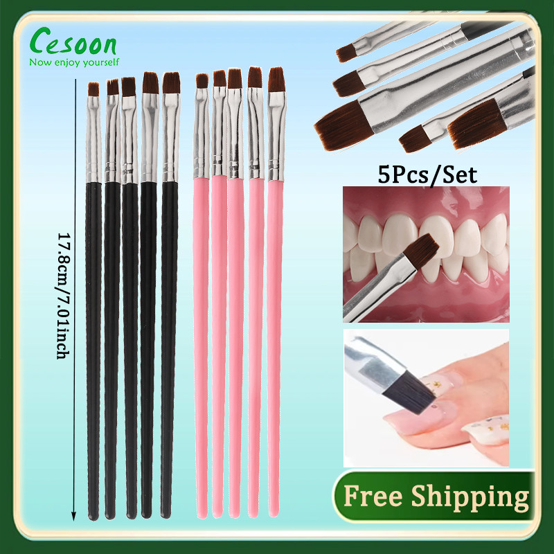 

5X Dental Resin Brush Pens Porcelain Teeth Shaping Nylon Dentistry Adhesive Composite Cement Tools