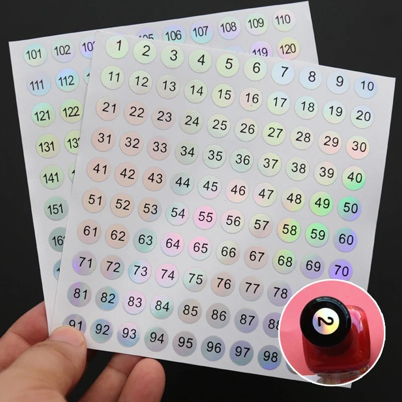 

1/4Pcs Gel Nail Polish Number Sticker Label Color Varnish Glue Bottle Lipstick Nails Tips Display