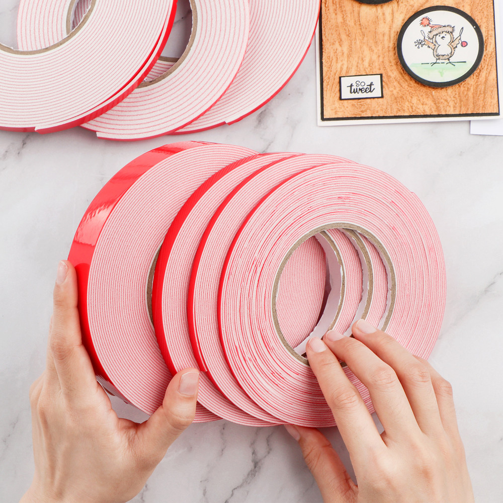 

1Mm/2Mm/3Mm Thickness Double Sided Adhesive Foam Roll Stciky 3D Foam Tape For Shaker Card To Add
