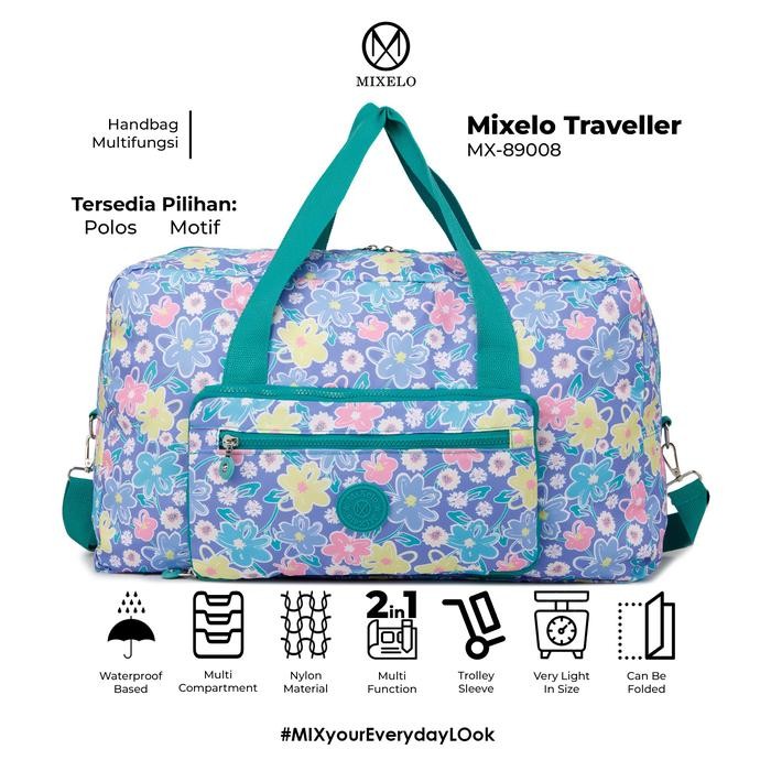 TimeToGo- Travel Bag Mixelo Traveller Tas Lipat Serbaguna Untuk Di Koper Bisa Selempang Bahan