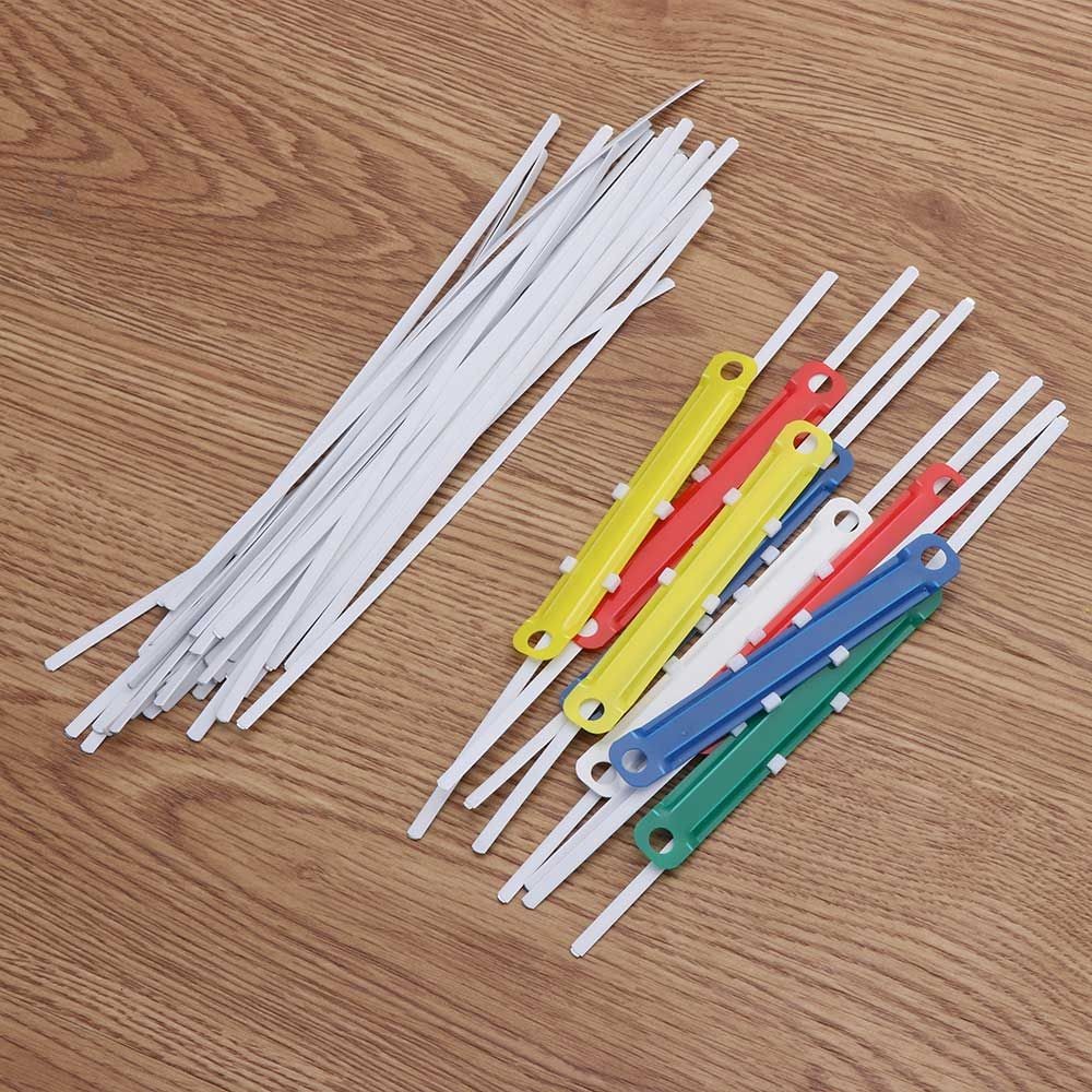 

50 Pcs/Set File Paper Fasteners Plastic Binding Clip Two-Hole Loose-Leaf Binder File Folder Office