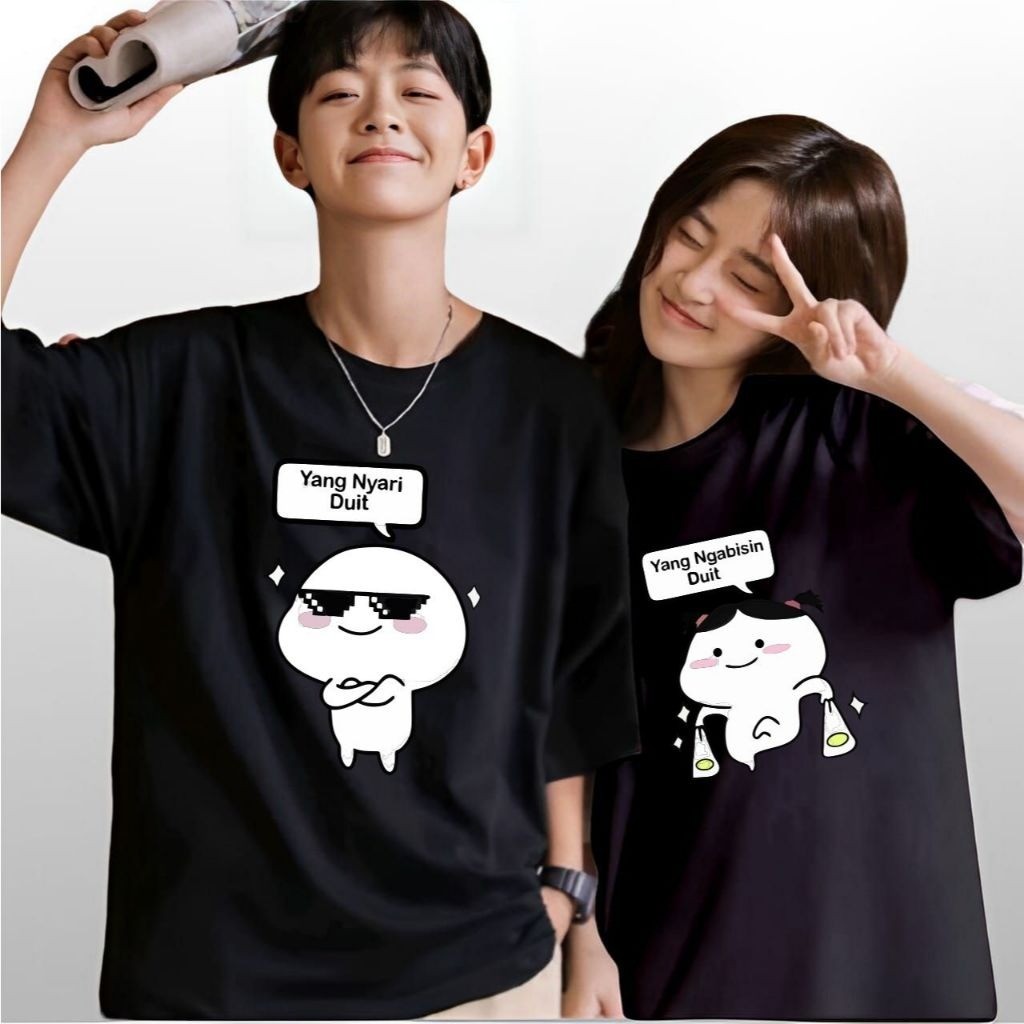 Kaos Couple Atasan Bju Kembaran Pacar Remaja Pria Wanita Tisert Pasangan Dewasa Oversize Korean Styl