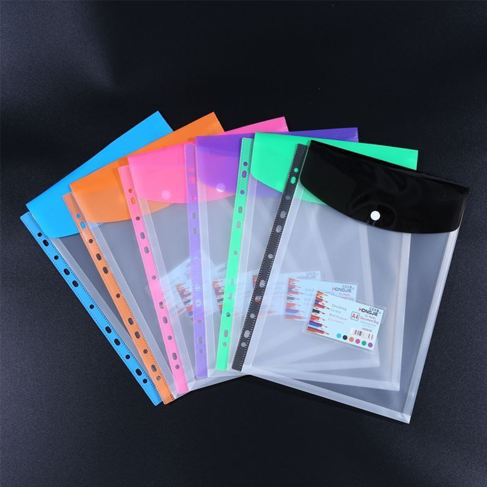 

1Pc Transparent Plastic Envelopes Binder Pocket Expandable Binder Folders For 2/3/4 Ring Document
