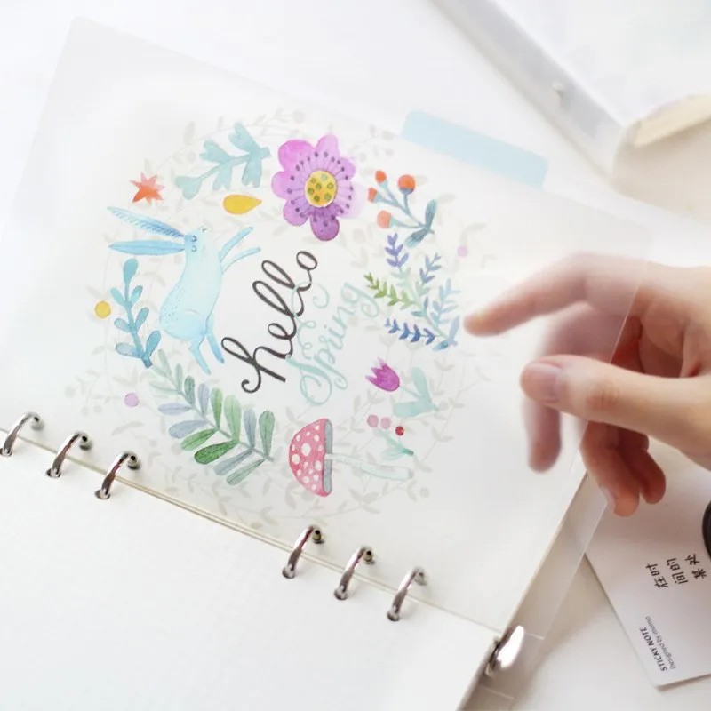 

5Pcs/Lot A5 A6 Binder Index Pages For 6-Hole Loose-Leaf Notebook Pp Board Divider Cute Cartoon