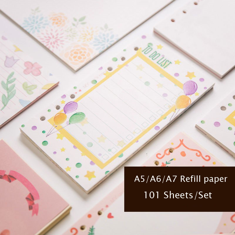 

Sharkbang 101 Sheets A5 A6 A7 Loose Leaf Notebook Girls'S Mind Refill Spiral Binder Inner Pages Line