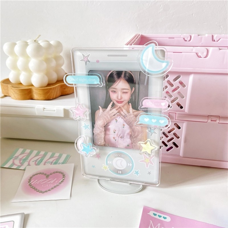 

Ins Kpop Photocard Holder 3 Inch Acrylic Photo Frame Idol Photo Display Stand Photo Unique Design