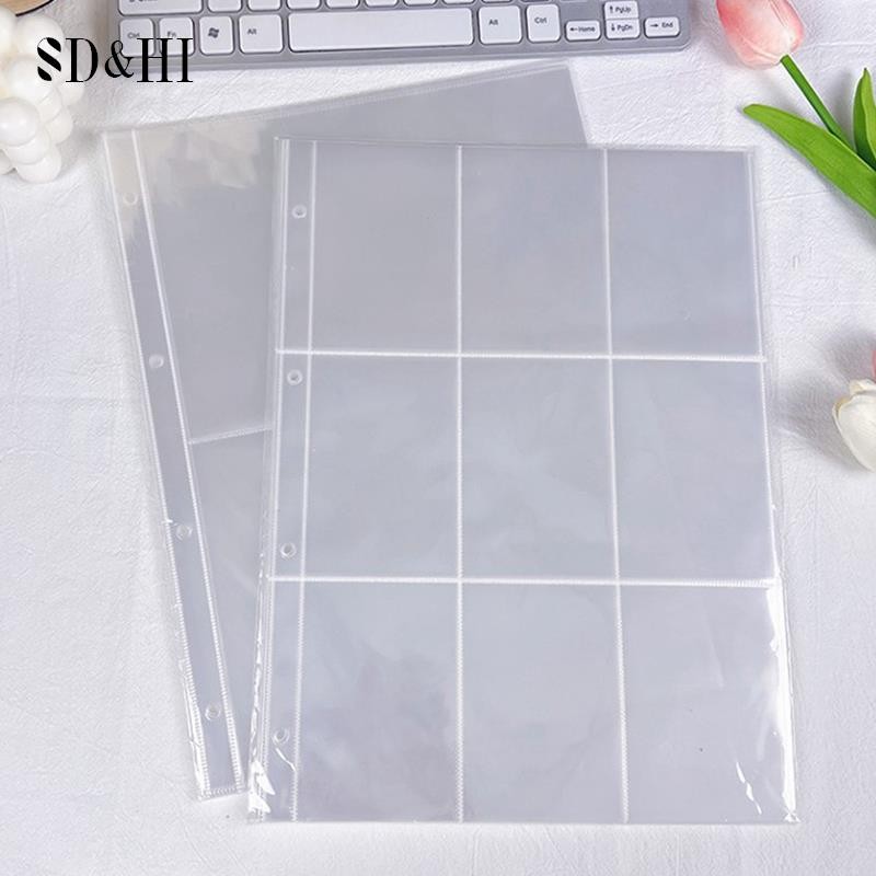 

A4 Clear 10 Pack Photo Album Refill Pages File Protector 1/2/4/6/9 Grids Binder Photocards Postcard