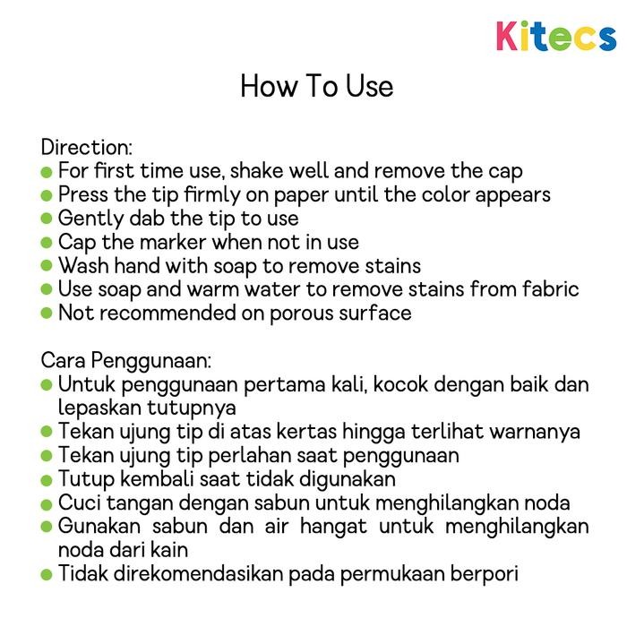 

Kitecs Washable Dot Markers 6 Rainbow Color Spidol Besar Anak Bayi #Gratisongkir