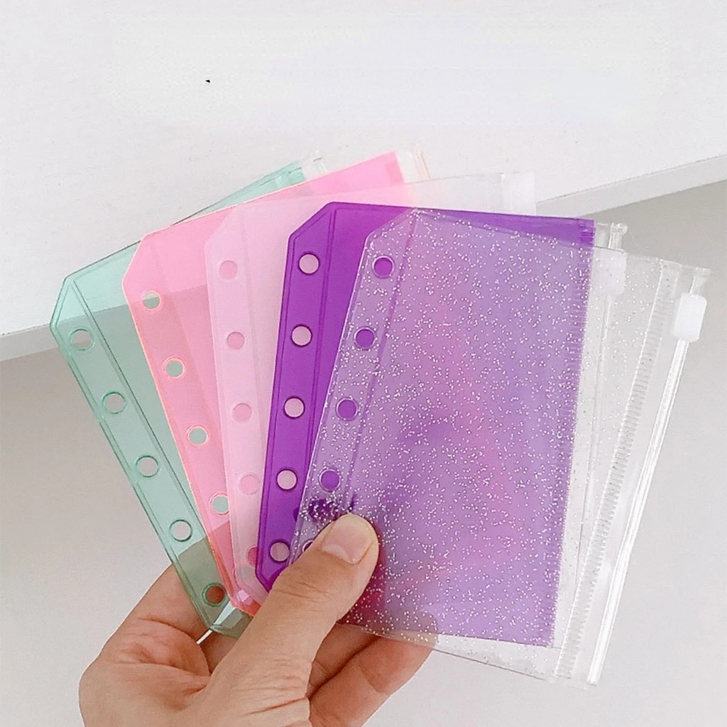 

M5 Binder Pockets Binder Zipper Folders For 5-Ring Notebook Binder Waterproof Pvc Leaf Document