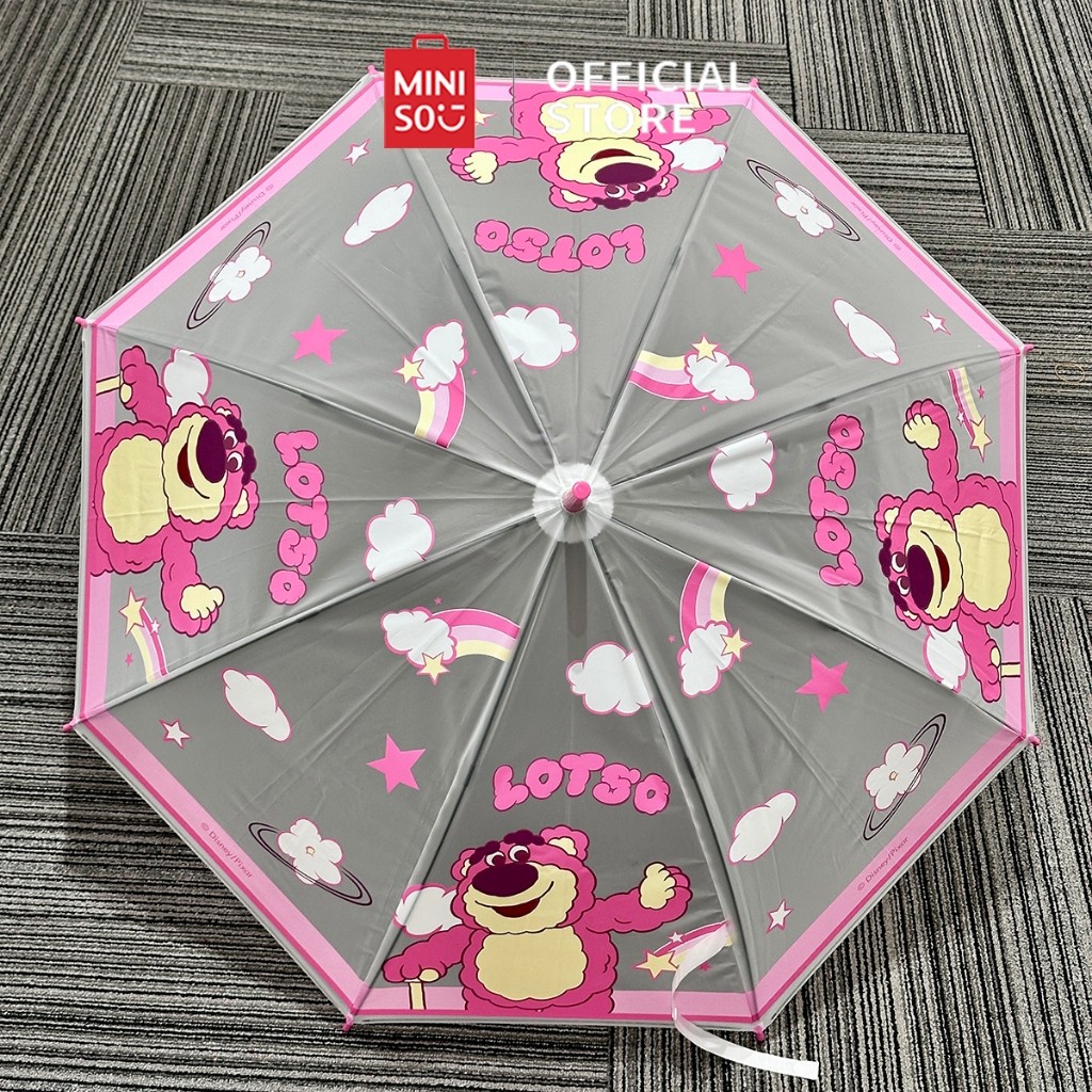 Miniso X Disney Pixar Umbrella Payung Lipat Transparant Transparan Bening Lotso Long Handle Umbrella